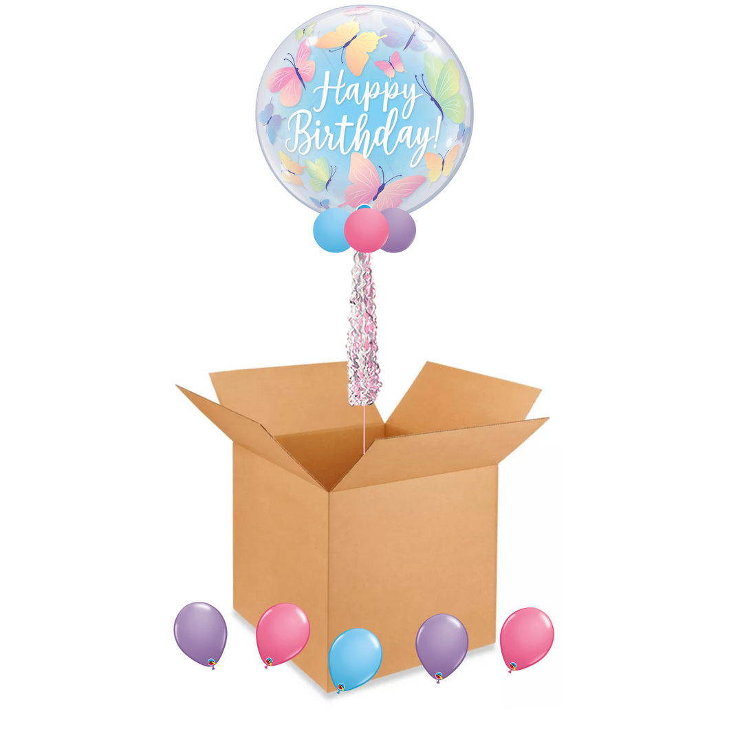 Pastel Butterflies Balloon in a Box