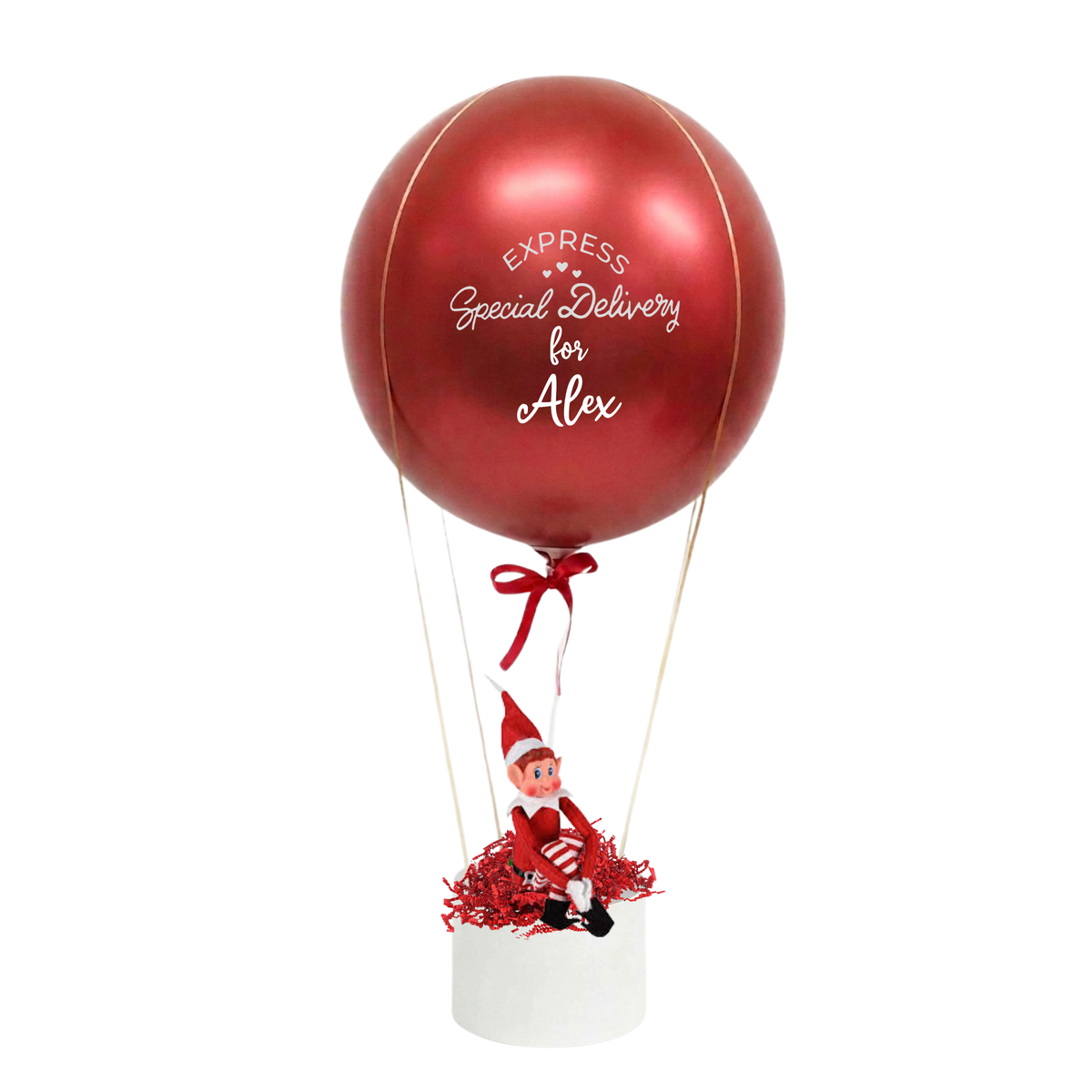 Personalized Express Hot Air Balloon - Red & White