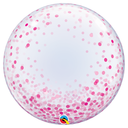 Pink Confetti Dots 24" Bubble Balloon