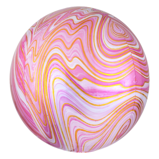 Pink Marblez 16" Orb Balloon