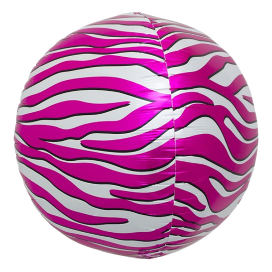 Pink Zebra 17" Orb Balloon