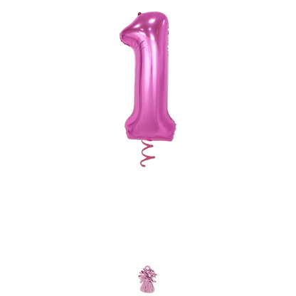 34" Pink Number Balloon