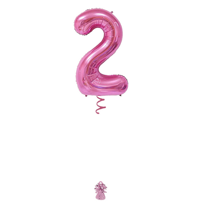 34" Pink Number Balloon