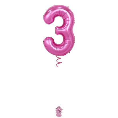 34" Pink Number Balloon