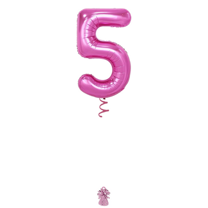 34" Pink Number Balloon