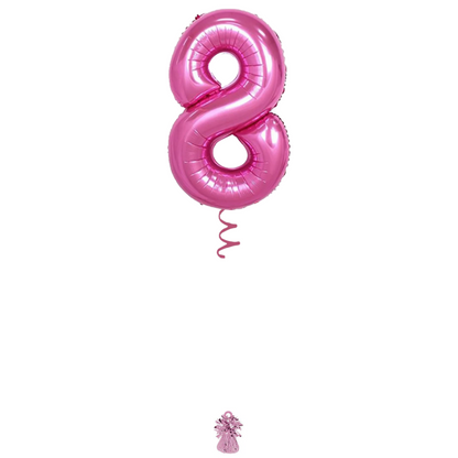 34" Pink Number Balloon