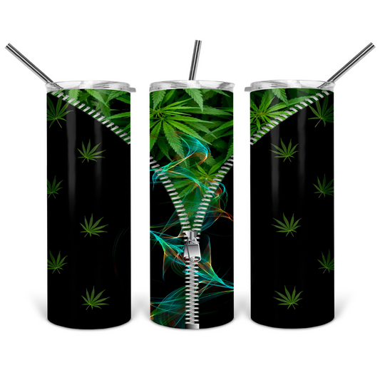 Pot Leaf with Zipper Tumbler