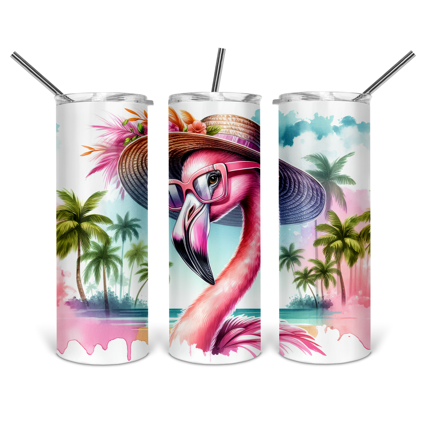 Pretty in Pink Flamingo Tumbler