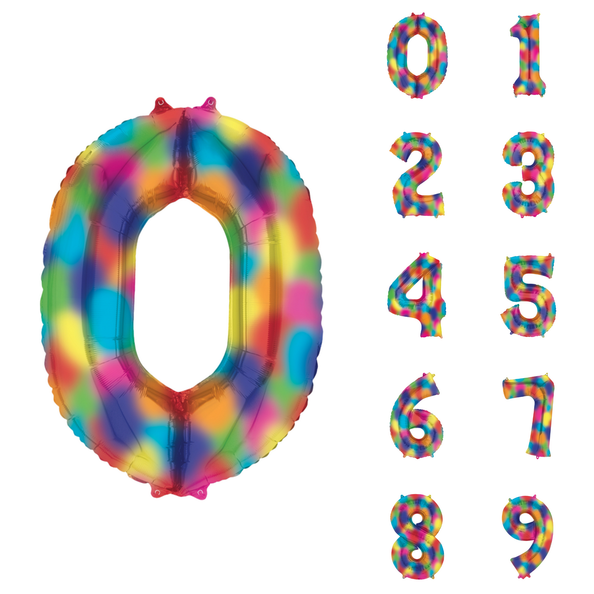 34" Rainbow Splash Number Balloon