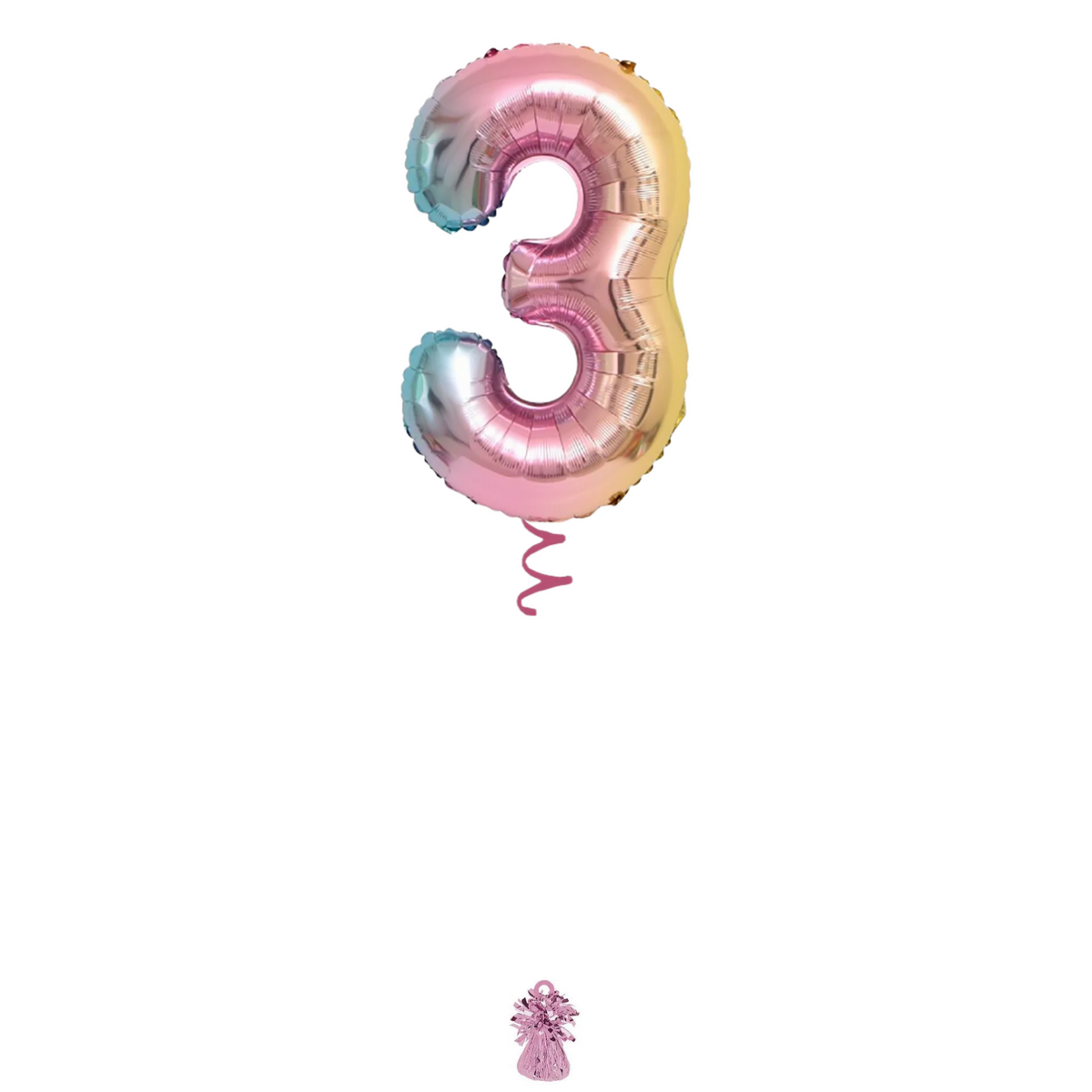 34" Rainbow Ombre Number Balloon