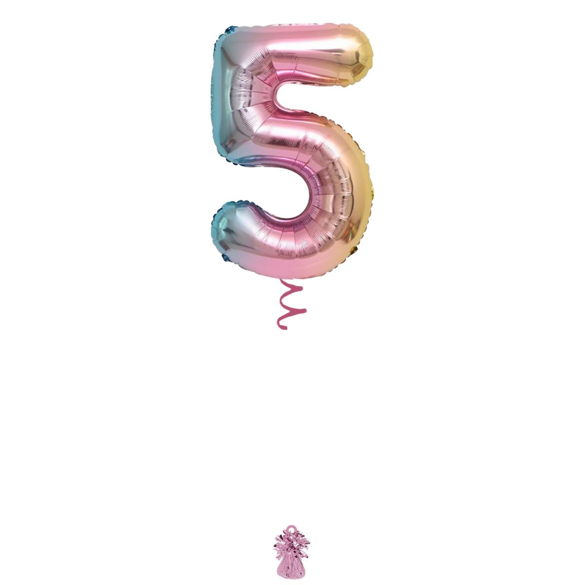 34" Rainbow Ombre Number Balloon