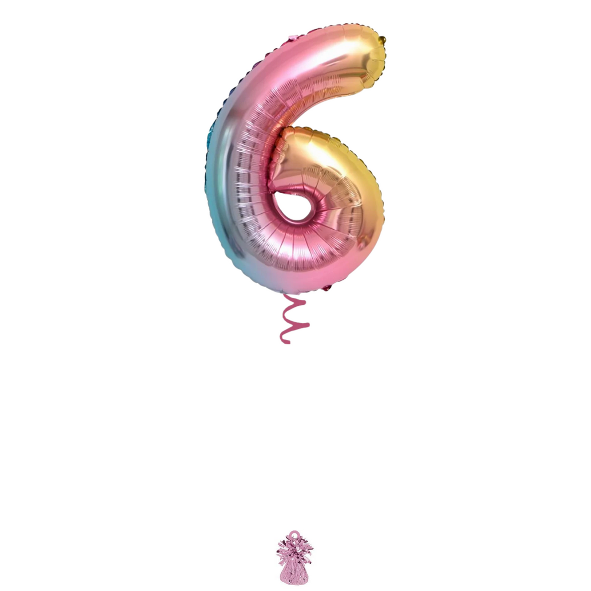 34" Rainbow Ombre Number Balloon