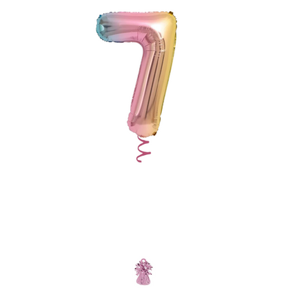 34" Rainbow Ombre Number Balloon