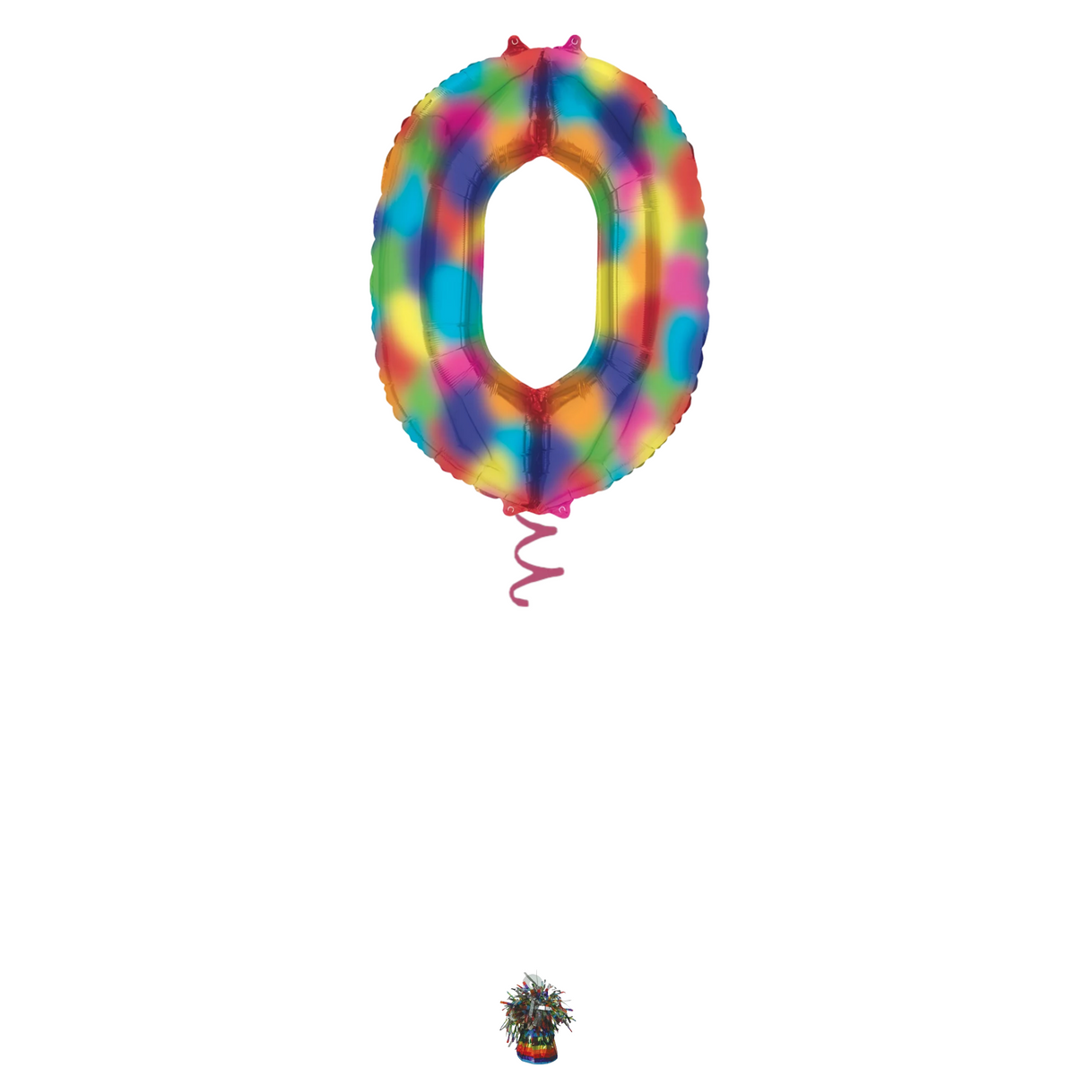 34" Rainbow Splash Number Balloon