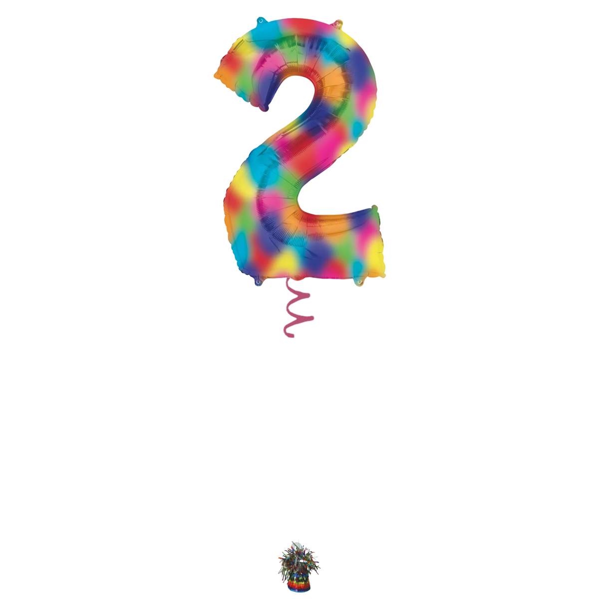 34" Rainbow Splash Number Balloon