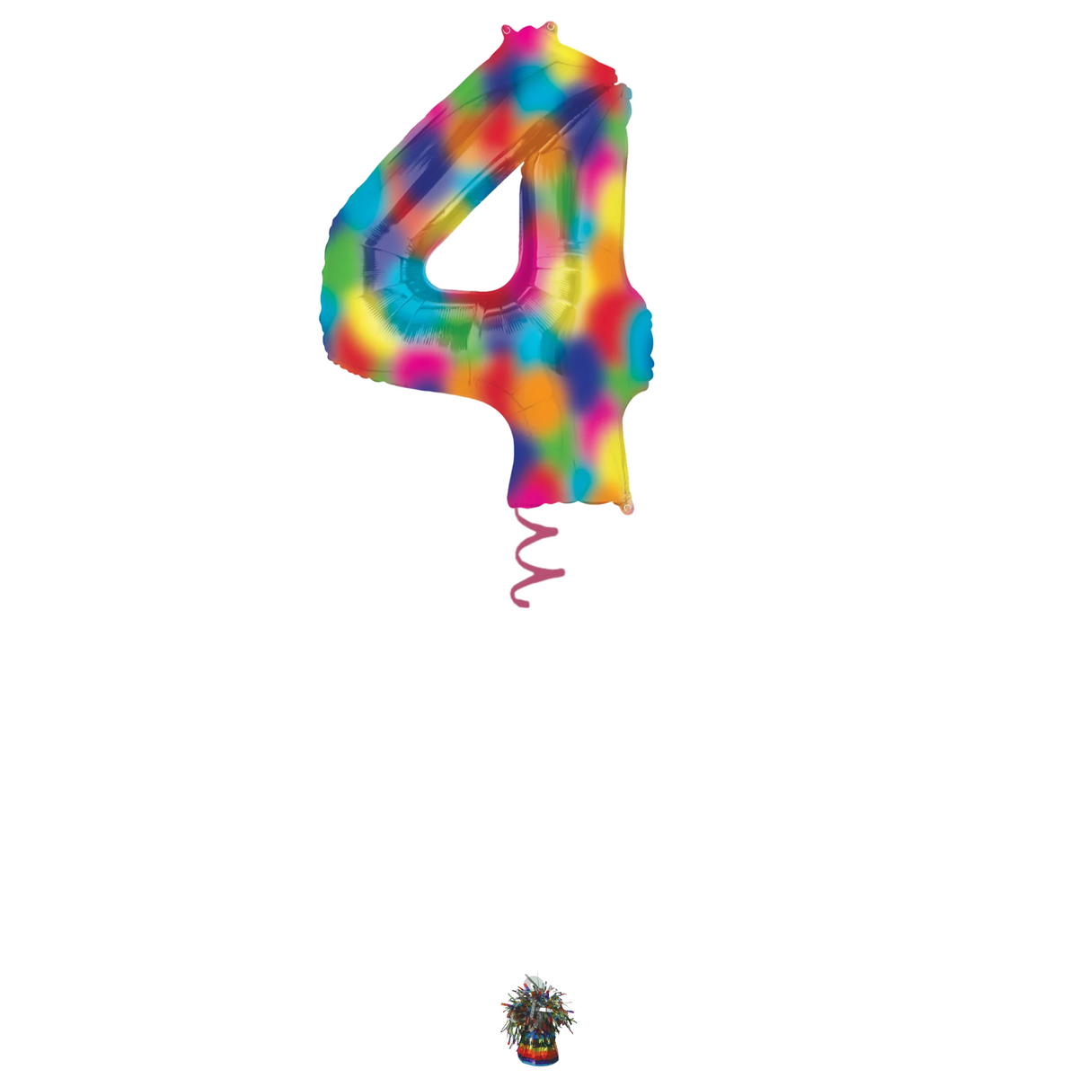34" Rainbow Splash Number Balloon