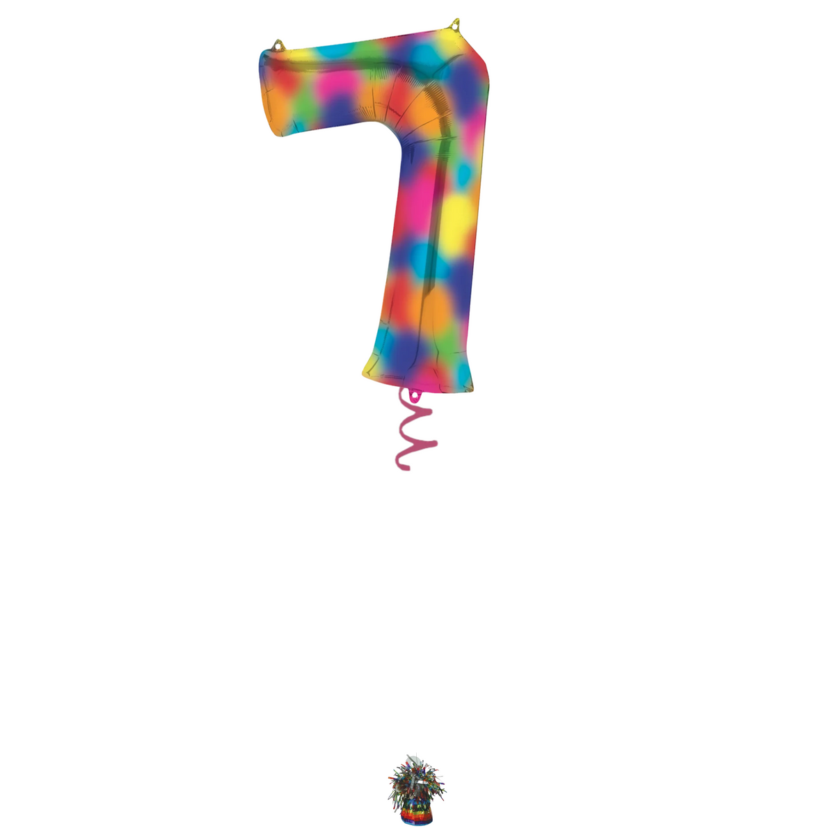34" Rainbow Splash Number Balloon