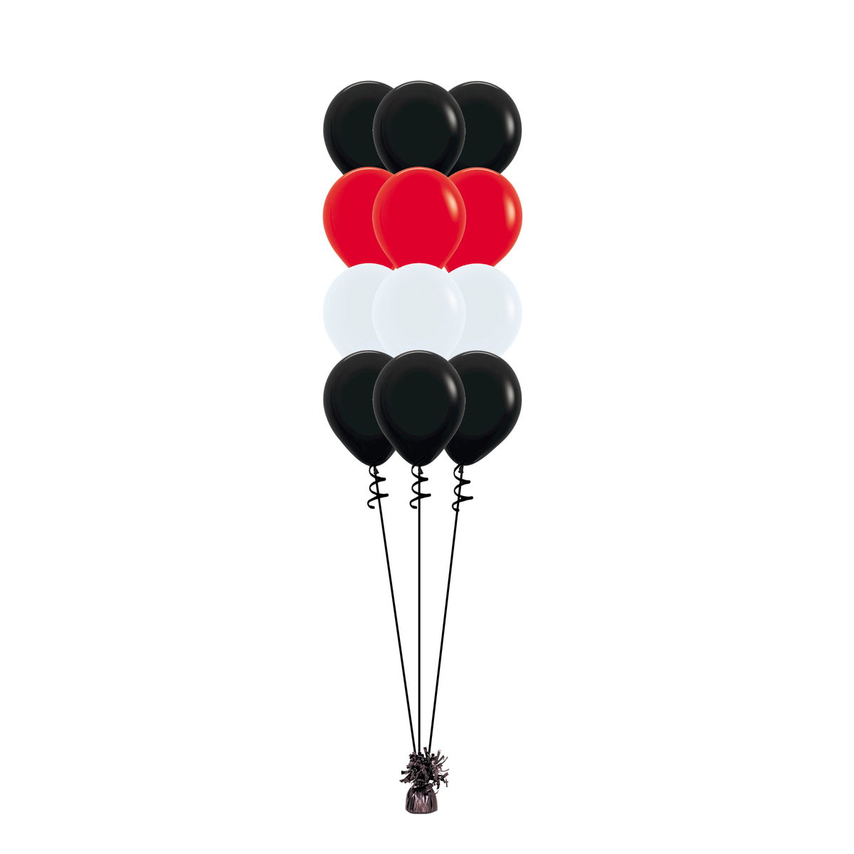 SCT - Bouquet of 12 - Black Red & White