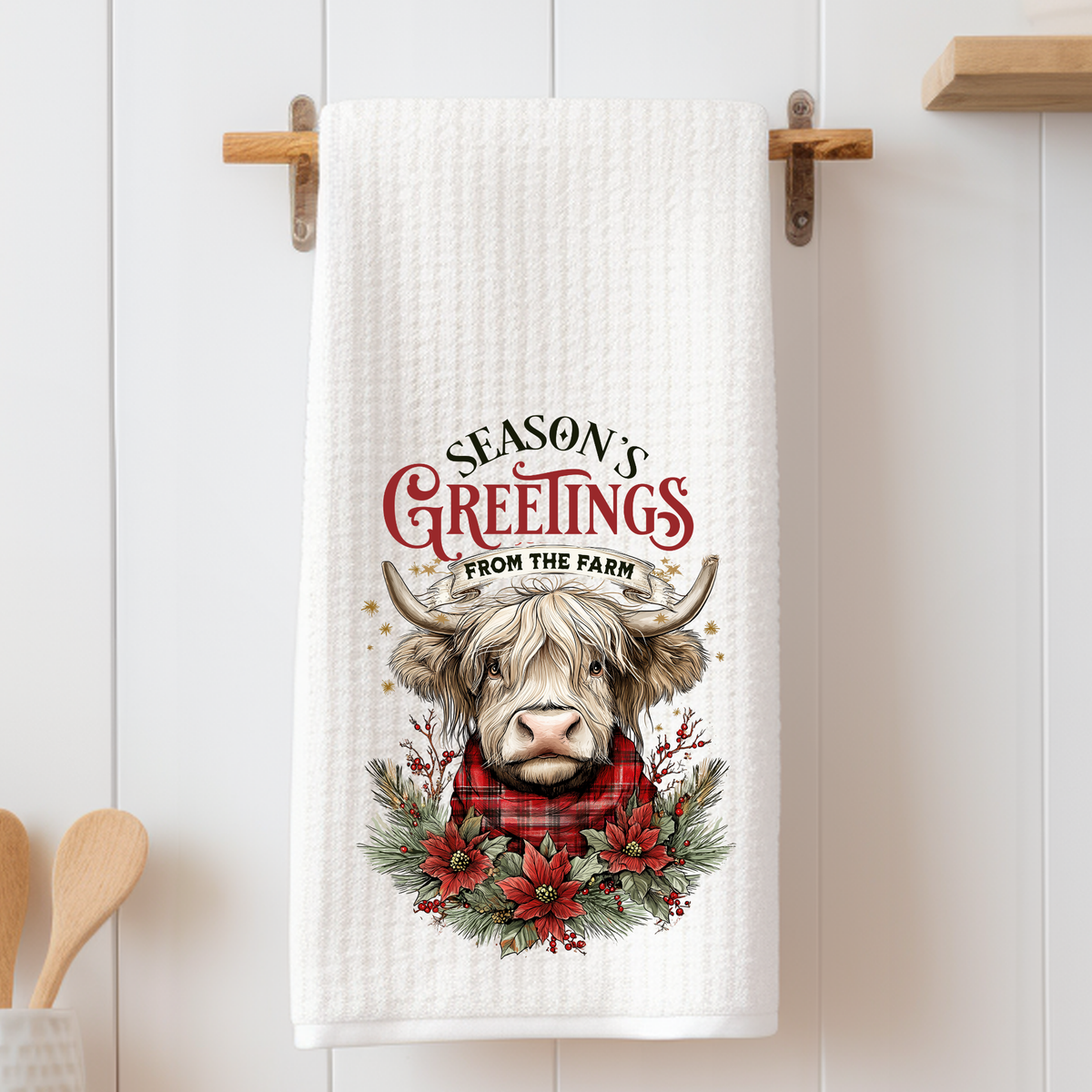 Season's Greetings from the Farm - Tea Towel