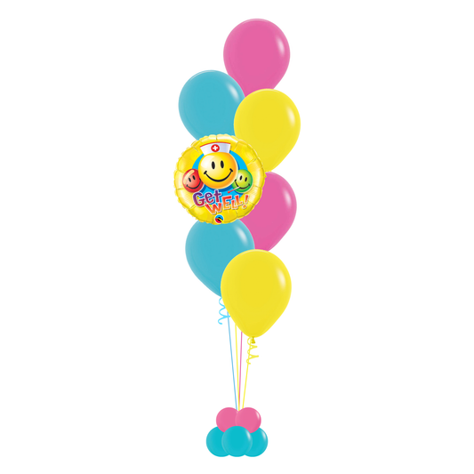Smiley Faces Get Well Balloon Bouquet