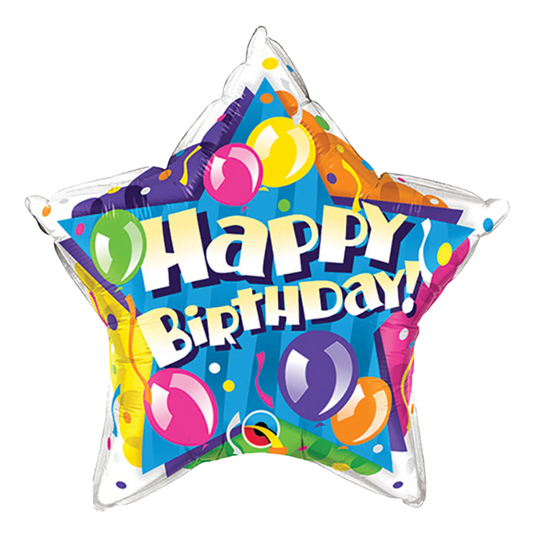 Sparkling Birthday Star 20" Foil Balloon