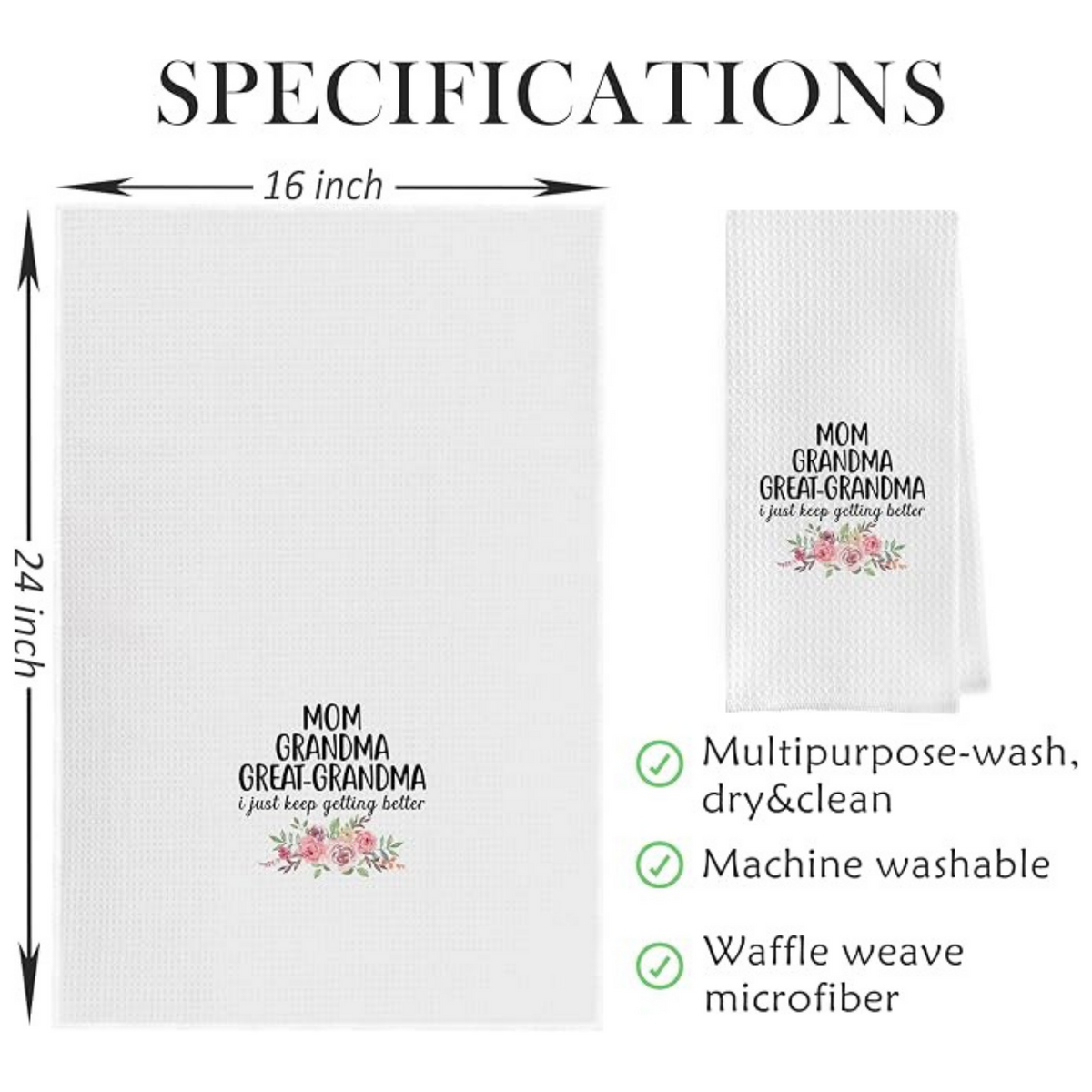 A Mother's Love Blooms Tea Towel