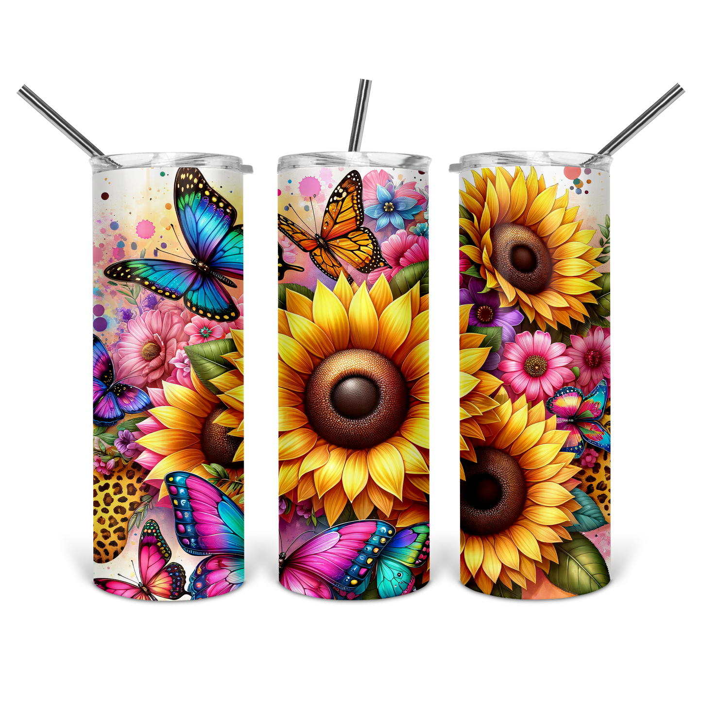 Sunflower Butterflies Tumbler