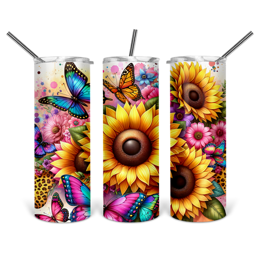 Sunflower Butterflies Tumbler