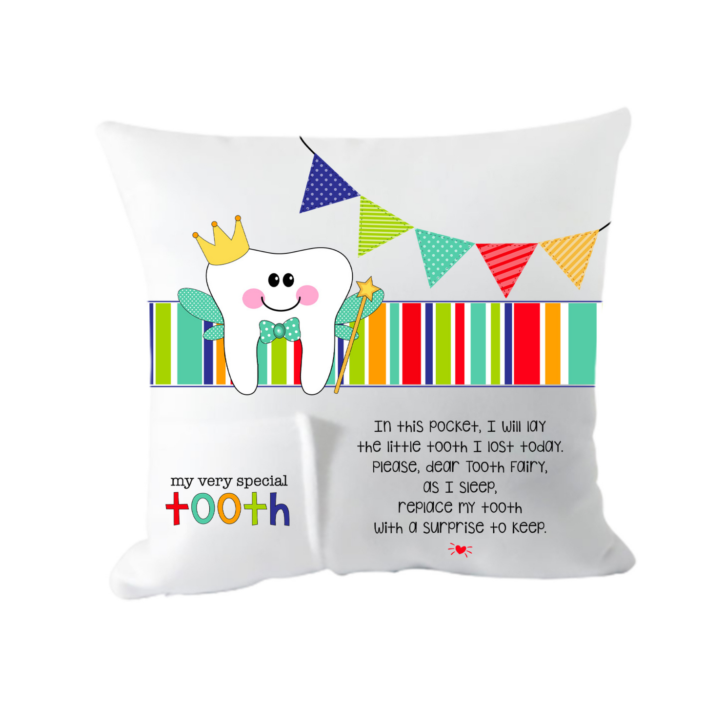 Tooth Fairy Pocket Pillow - Boy