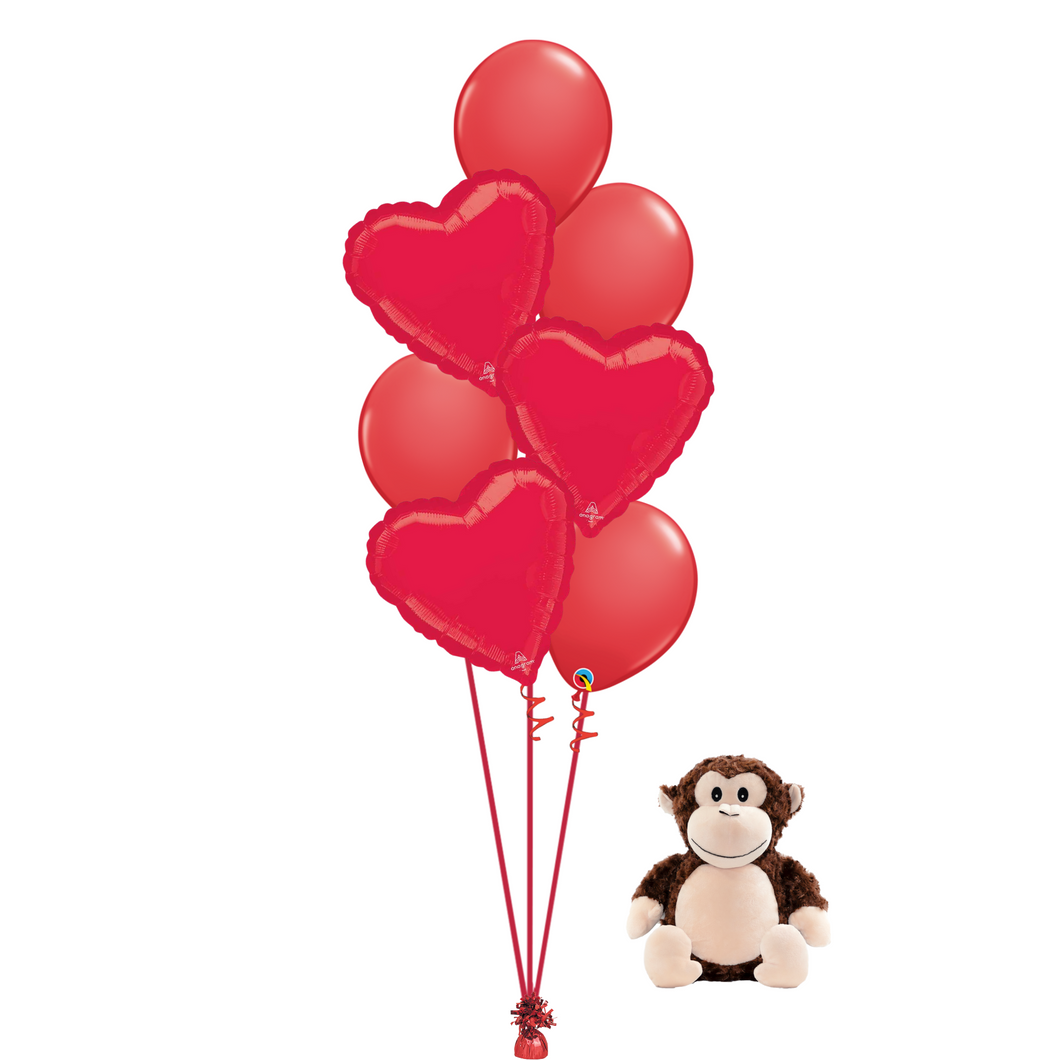 Valentine's Day Bouquet & Monty Monkey Buddy