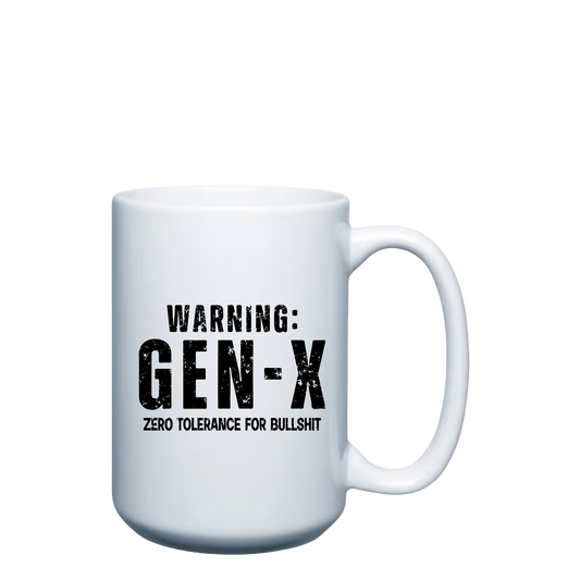 Warning Gen X Zero Tolerance - 15oz Mug