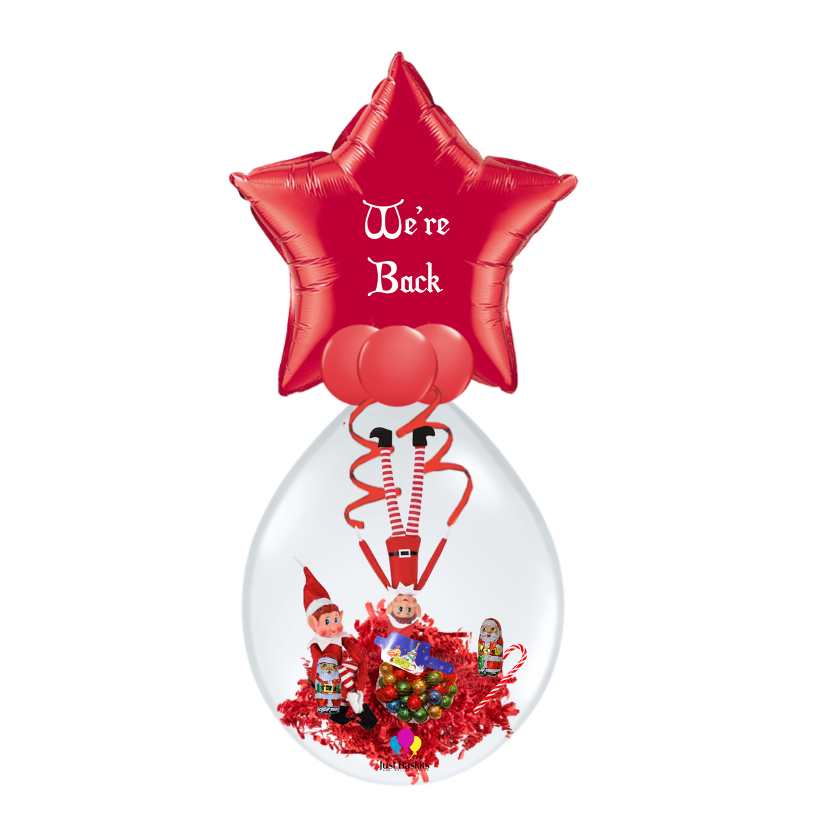 I'm Back / We're Back Stuffed Arrival Balloon with Goodies