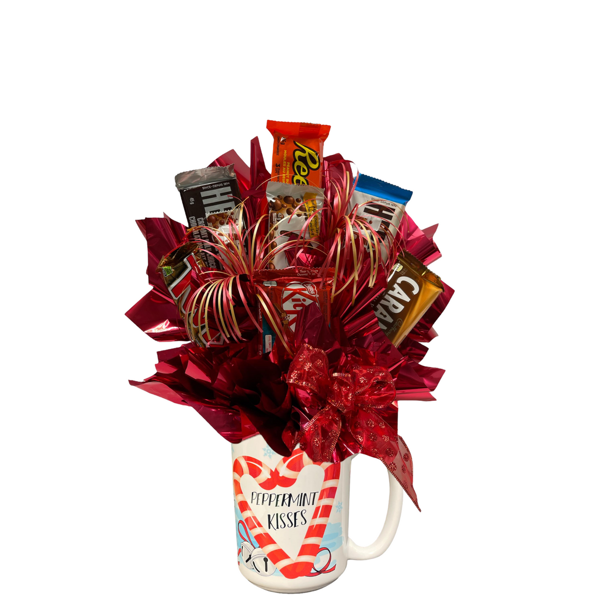 Winter Wishes and Peppermint Kisses Candy Bouquet