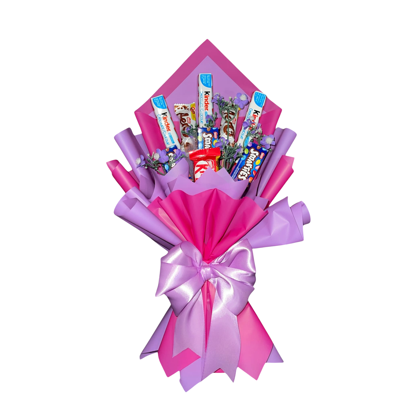 Wrapped Chocolate Bar Bouquet - Pink and Lilac