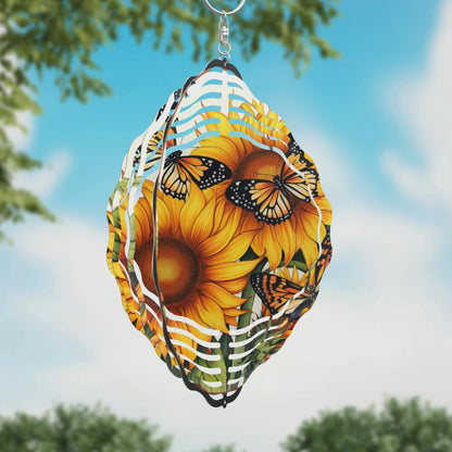 Sunflower Butterfly Wind Spinner